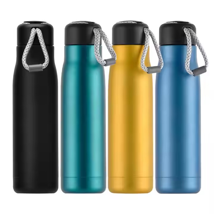 Customized Stainless Steel Double Wall Insulated Flask Sports Water Bottle Vacuum Thermos Travel Cup with Lid