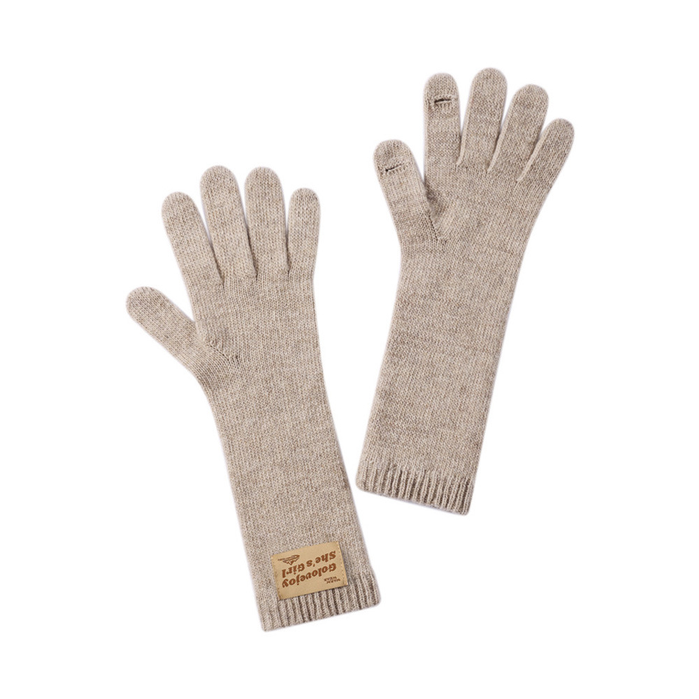 Women's outdoor Knitted wool gloves for autumn and winter windproof and cold proof touch screen warm woolen gloves