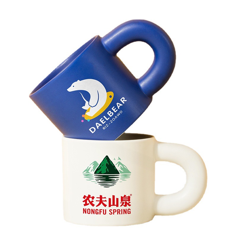 Customized multi ins company opening advertisement engraved ceramic mug water cup coffee cup gift cup